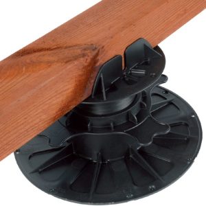 Balkdrager met houten balk voor vlonder terras